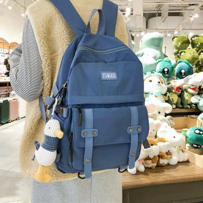 Cute Women Waterproof Nylon Backpack Student School Bag Kawaii Teenage Girl Backpack Fashion Book Bag Travel Bags