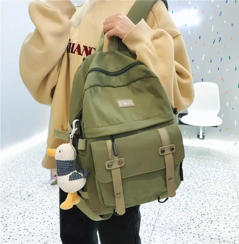 Cute Women Waterproof Nylon Backpack Student School Bag Kawaii Teenage Girl Backpack Fashion Book Bag Travel Bags