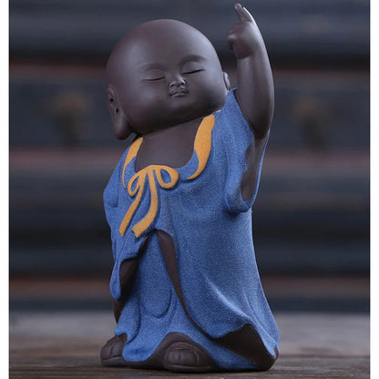 Cute ceramic Little Monk Zen Characters Statue Traditional art sculpture Home Room, Office Decoration Accessories Free delivery