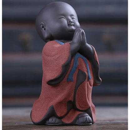 Cute ceramic Little Monk Zen Characters Statue Traditional art sculpture Home Room, Office Decoration Accessories Free delivery