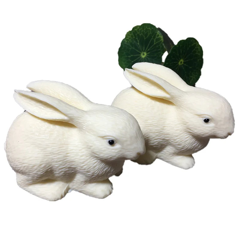 Cute little white rabbit animal model resin sculpture home living room bedroom car ornaments Children's gifts