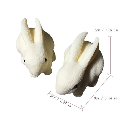 Cute little white rabbit animal model resin sculpture home living room bedroom car ornaments Children's gifts