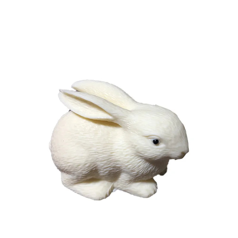 Cute little white rabbit animal model resin sculpture home living room bedroom car ornaments Children's gifts