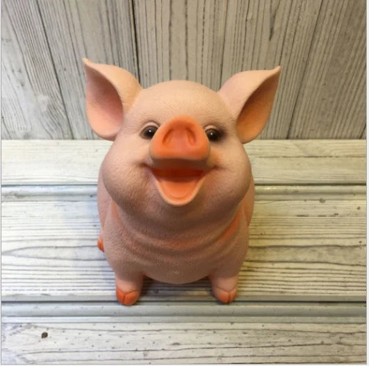 Cute pig animal money box， Fall resistant plastic coin box， Large capacity Children's gift money saving box Home Decorations