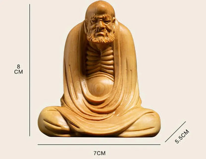 D086ca - 8 X 7X 5.5 CM Carved Boxwood Carving Figurine : Damo Monk
