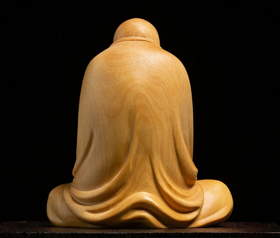 D086ca - 8 X 7X 5.5 CM Carved Boxwood Carving Figurine : Damo Monk