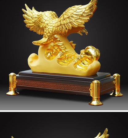 DAZHAN HONGTU Southeast Asia HOME SHOP Company Mascot Bring good luck money Success Golden Eagle statue brisk thriving business