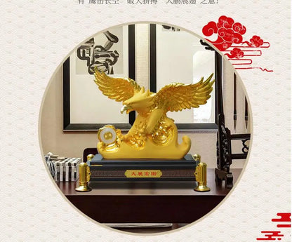 DAZHAN HONGTU Southeast Asia HOME SHOP Company Mascot Bring good luck money Success Golden Eagle statue brisk thriving business