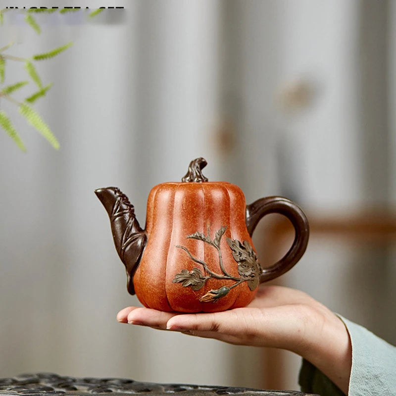 DE BELLEZA DE CALABAZA creativa de 440ml, tetera China Yixing de arcilla púrpura, filtro hecho a mano, Infusor de té Zisha