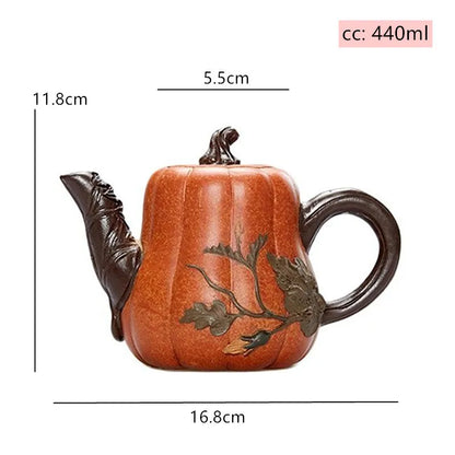 DE BELLEZA DE CALABAZA creativa de 440ml, tetera China Yixing de arcilla púrpura, filtro hecho a mano, Infusor de té Zisha
