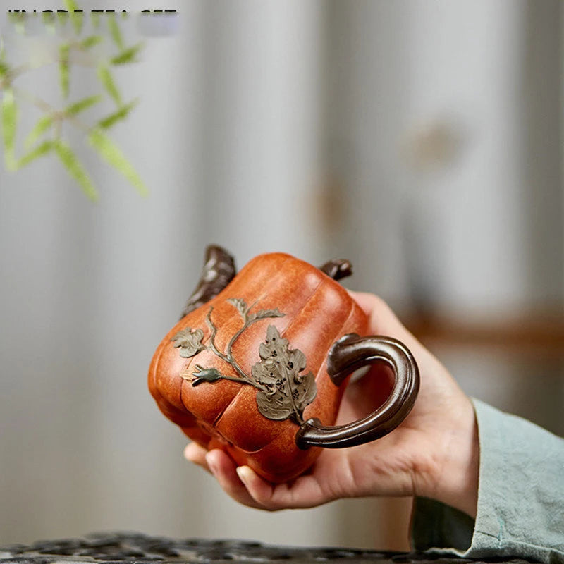 DE BELLEZA DE CALABAZA creativa de 440ml, tetera China Yixing de arcilla púrpura, filtro hecho a mano, Infusor de té Zisha