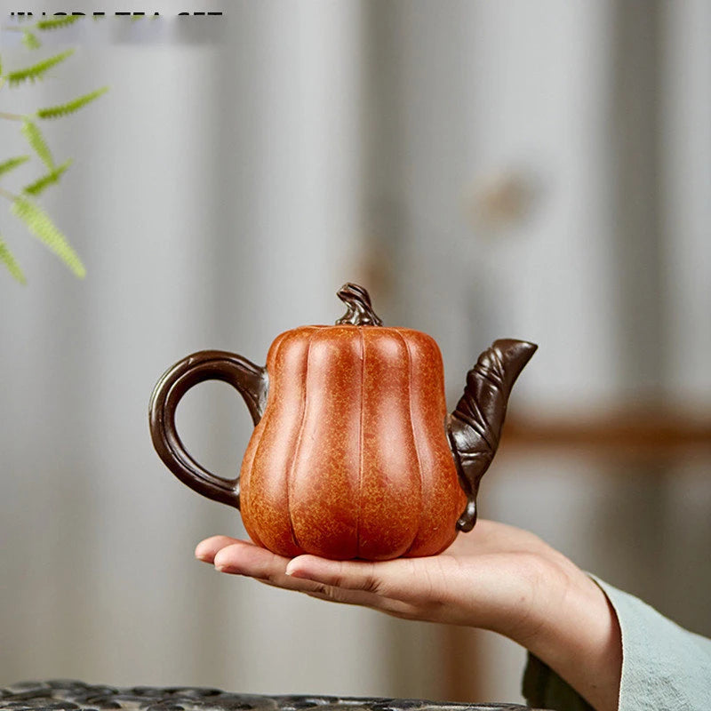 DE BELLEZA DE CALABAZA creativa de 440ml, tetera China Yixing de arcilla púrpura, filtro hecho a mano, Infusor de té Zisha
