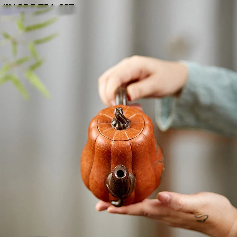 DE BELLEZA DE CALABAZA creativa de 440ml, tetera China Yixing de arcilla púrpura, filtro hecho a mano, Infusor de té Zisha