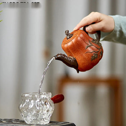 DE BELLEZA DE CALABAZA creativa de 440ml, tetera China Yixing de arcilla púrpura, filtro hecho a mano, Infusor de té Zisha