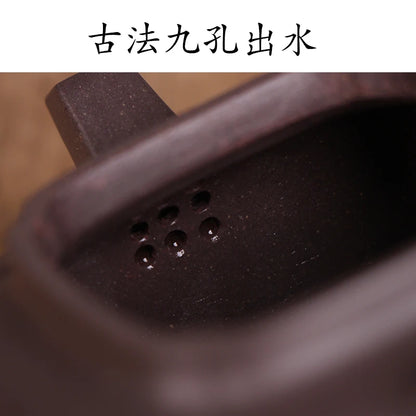DE chang, yixing recommended pure manual undressed ore azure mud sifang Angle pot artist Fan Weiming all hand-made