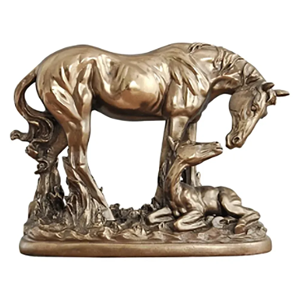 DEEP FEELINGS HORSE STATUE BRONZE HORSE ART SCULPTURE ABSTRACT ANIMAL FIGURINE RESIN CRAFTS HOME DECORATIONS WEDDING GIFT R1377