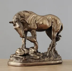 DEEP FEELINGS HORSE STATUE BRONZE HORSE ART SCULPTURE ABSTRACT ANIMAL FIGURINE RESIN CRAFTS HOME DECORATIONS WEDDING GIFT R1377