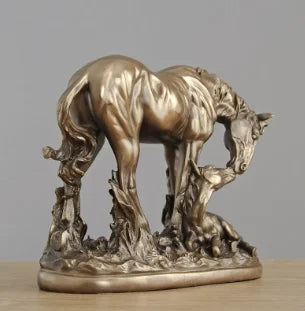 DEEP FEELINGS HORSE STATUE BRONZE HORSE ART SCULPTURE ABSTRACT ANIMAL FIGURINE RESIN CRAFTS HOME DECORATIONS WEDDING GIFT R1377
