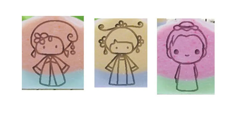DIY Acrylic Crystal Transparent Girl Soap Seal, New Resin Soap Stamp, 44x44mm, 3 Pcs Set
