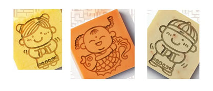 DIY Acrylic Crystal Transparent Girl Soap Seal, New Resin Soap Stamp, 44x44mm, 3 Pcs Set