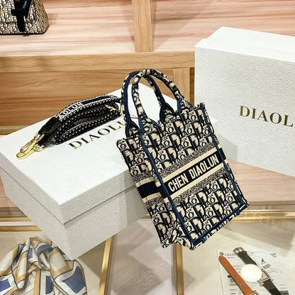 DIY Name Embroidery Luxury Canvas Tote For Women High Quality Ladies Designer Purse Customized Handbags Travelling Bag