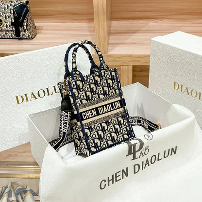 DIY Name Embroidery Luxury Canvas Tote For Women High Quality Ladies Designer Purse Customized Handbags Travelling Bag