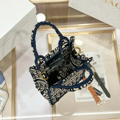 DIY Name Embroidery Luxury Canvas Tote For Women High Quality Ladies Designer Purse Customized Handbags Travelling Bag