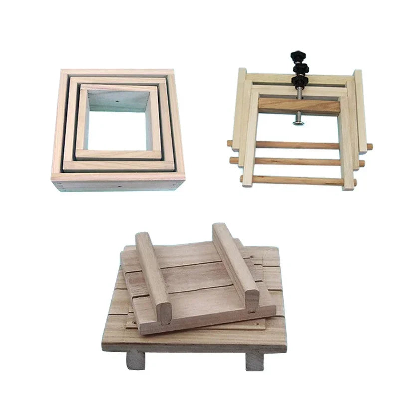 DIY Wooden Tofu Press Mould Set Homemade Cheese Tofu Mold Soybean Curd Tofu Making Mold Kitchen Accessories Cooking Tool