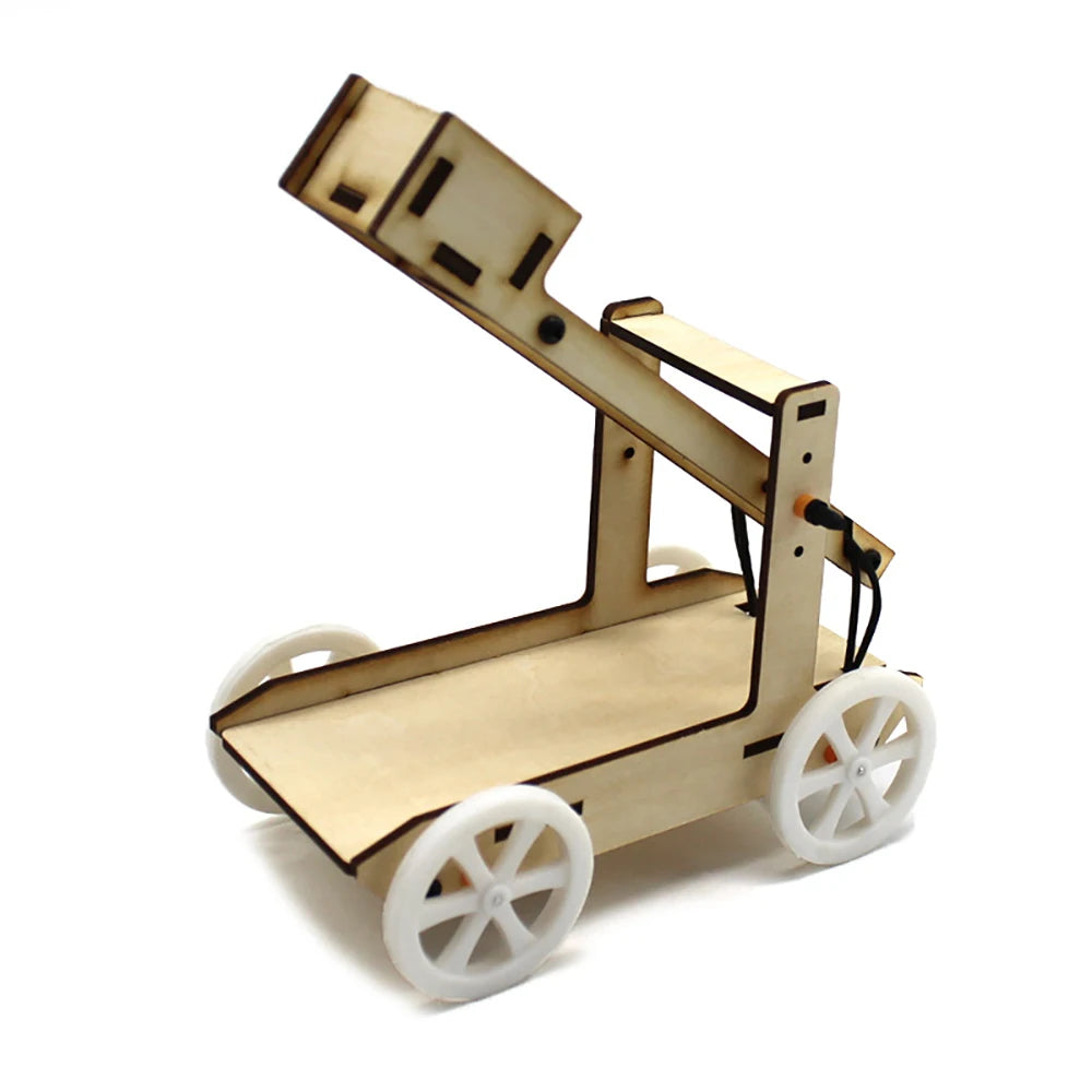 DIY manual building block assembly wooden ornament Catapult rubber band elastic model toy 3D model children's educational toy