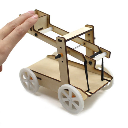 DIY manual building block assembly wooden ornament Catapult rubber band elastic model toy 3D model children's educational toy