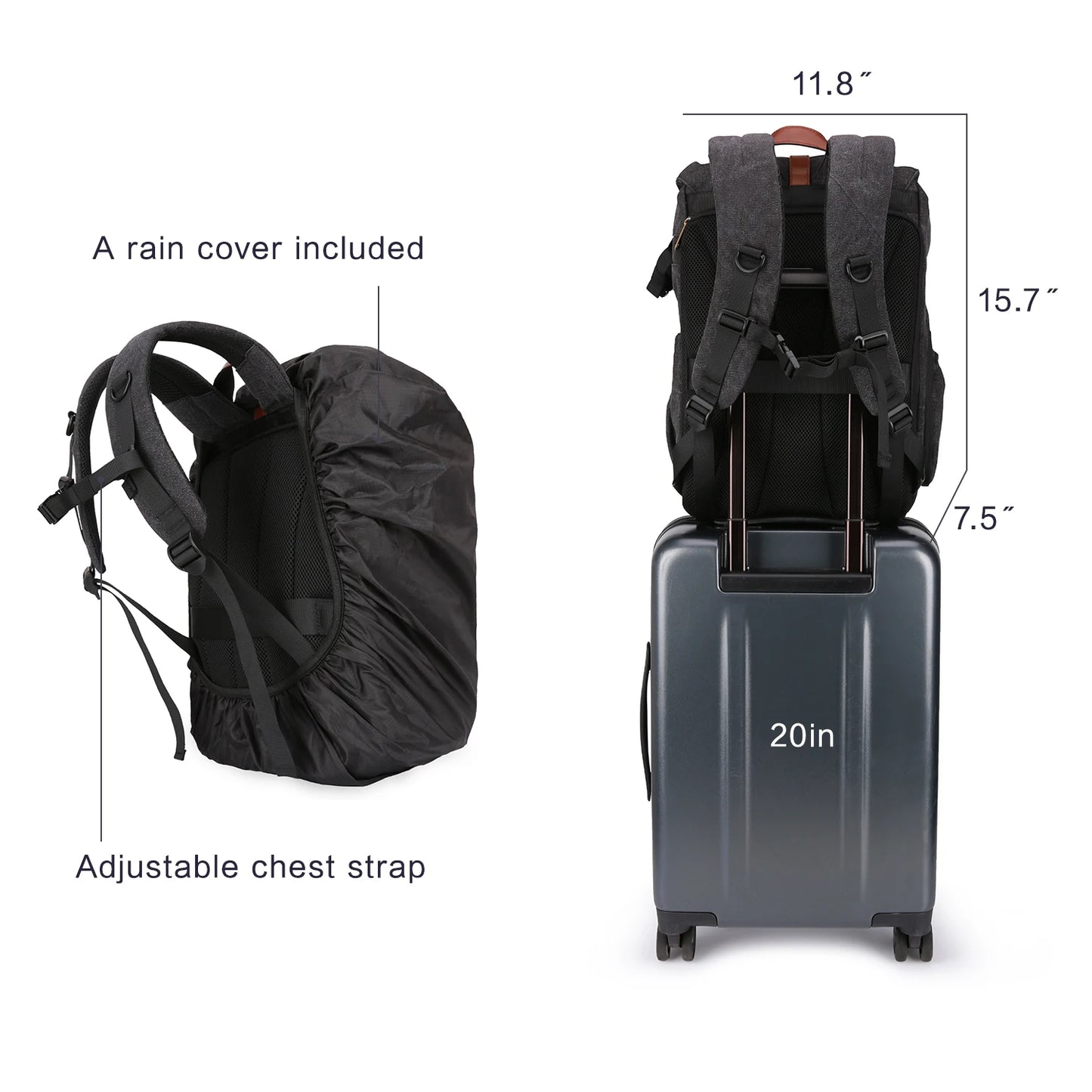 DSLR Camera Backpack BAGSMAR Waterproof Camera Bag for Photographers Anti-Theft Photography Backpack with 15 Inch Laptop