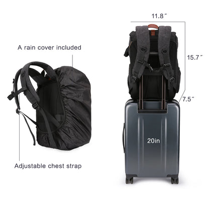 DSLR Camera Backpack BAGSMAR Waterproof Camera Bag for Photographers Anti-Theft Photography Backpack with 15 Inch Laptop