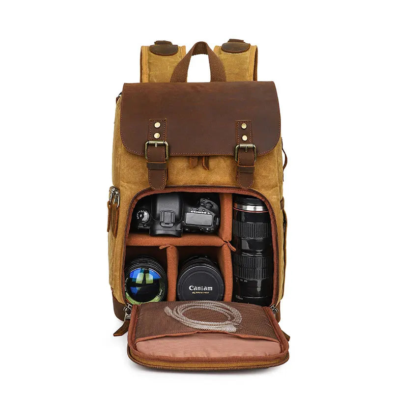DSLR Camera Bag Backpack Newest Batik Canvas Waterproof Photography Bag Backpack Outdoor Wear-Resistant Organizer Bag For Camera