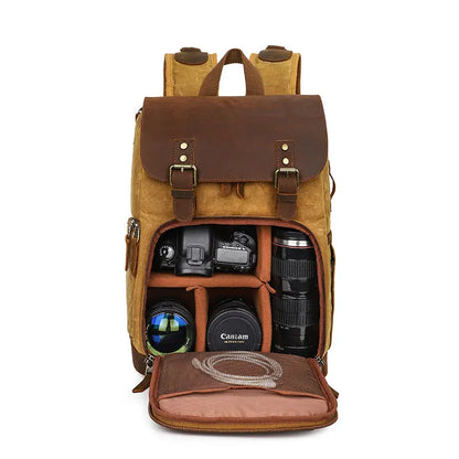 DSLR Camera Bag Backpack Newest Batik Canvas Waterproof Photography Bag Backpack Outdoor Wear-Resistant Organizer Bag For Camera