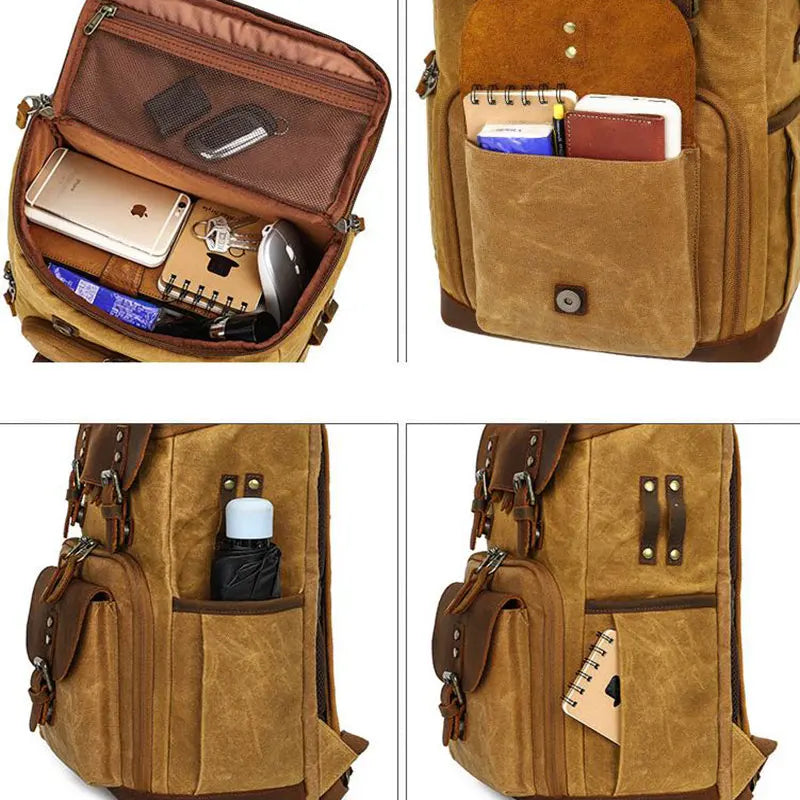 DSLR Camera Bag Backpack Newest Batik Canvas Waterproof Photography Bag Backpack Outdoor Wear-Resistant Organizer Bag For Camera