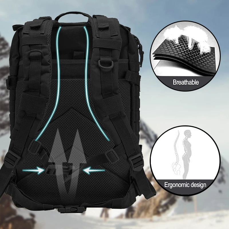 DUTRIEUX Outdoor Hiking Backpack Men's 50L /25L waterproof large capacity bag Camping Safari Backpack