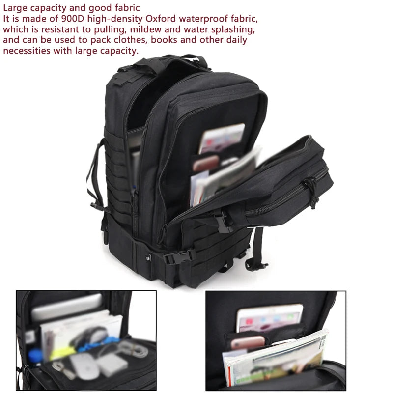 DUTRIEUX Outdoor Hiking Backpack Men's 50L /25L waterproof large capacity bag Camping Safari Backpack