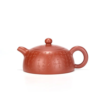 Dahongpao Half Moon Zisha Teapot, Handmade Kung-Fu Teaware, Purple Clay Drinkware for Puer Green and Black Chinese Tea