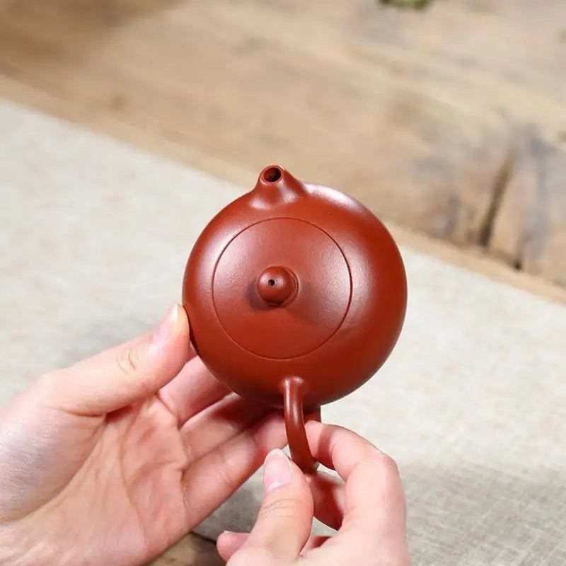 Dahongpao Purple Clay Teapot Ball Kong Xishi About 100ml Chinese Zisha Drinkware Teaware For Green Black Tea Set Handmade Pot