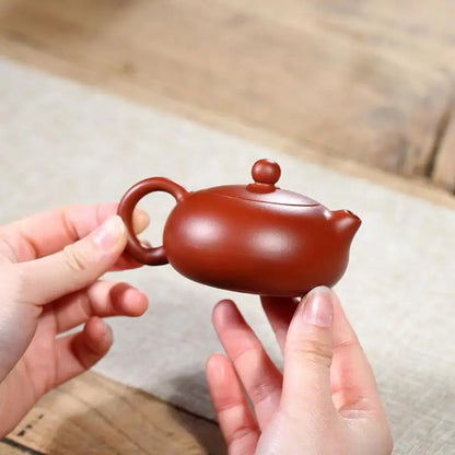 Dahongpao Purple Clay Teapot Ball Kong Xishi About 100ml Chinese Zisha Drinkware Teaware For Green Black Tea Set Handmade Pot