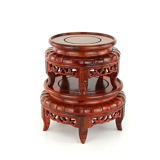 Dalbergia cochinchinensis RedWood Carved Bonsai Disply Pedestal Vase Artical Statue Luxury Collection Base Classical Design