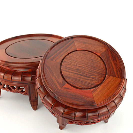 Dalbergia cochinchinensis RedWood Carved Bonsai Disply Pedestal Vase Artical Statue Luxury Collection Base Classical Design