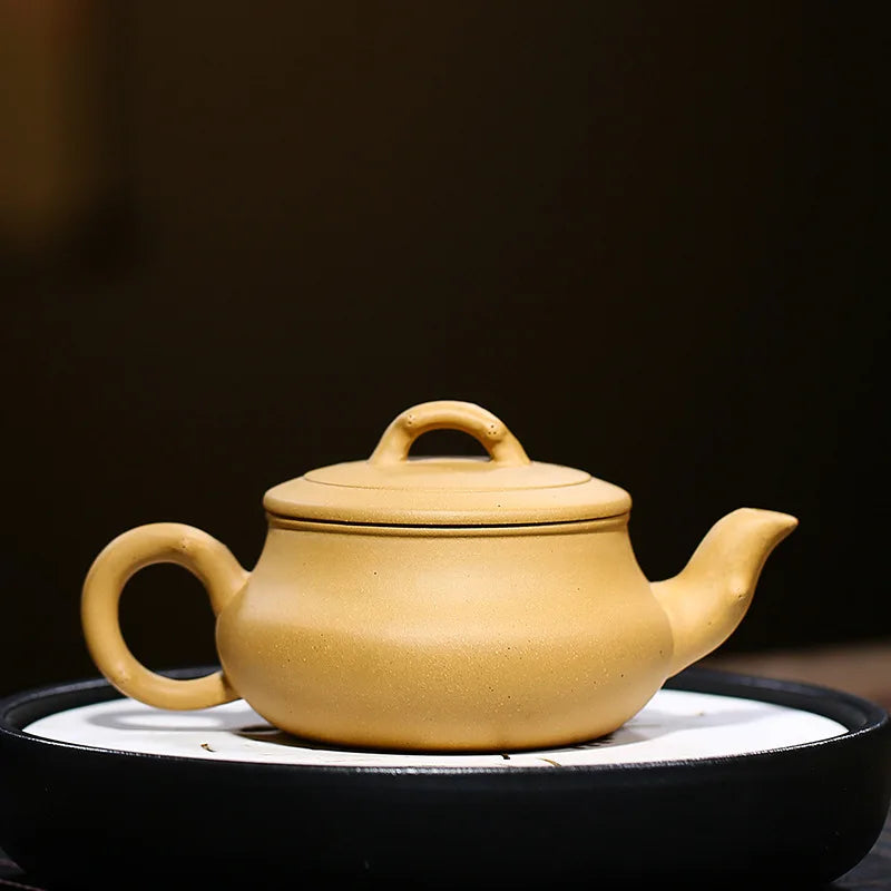 Dark Fragrant Bamboo Zisha Teapot, Handmade Pot, Kung-Fu Teaware, Purple Clay, Drinkware for Puer, Green, Black, Chinese Tea