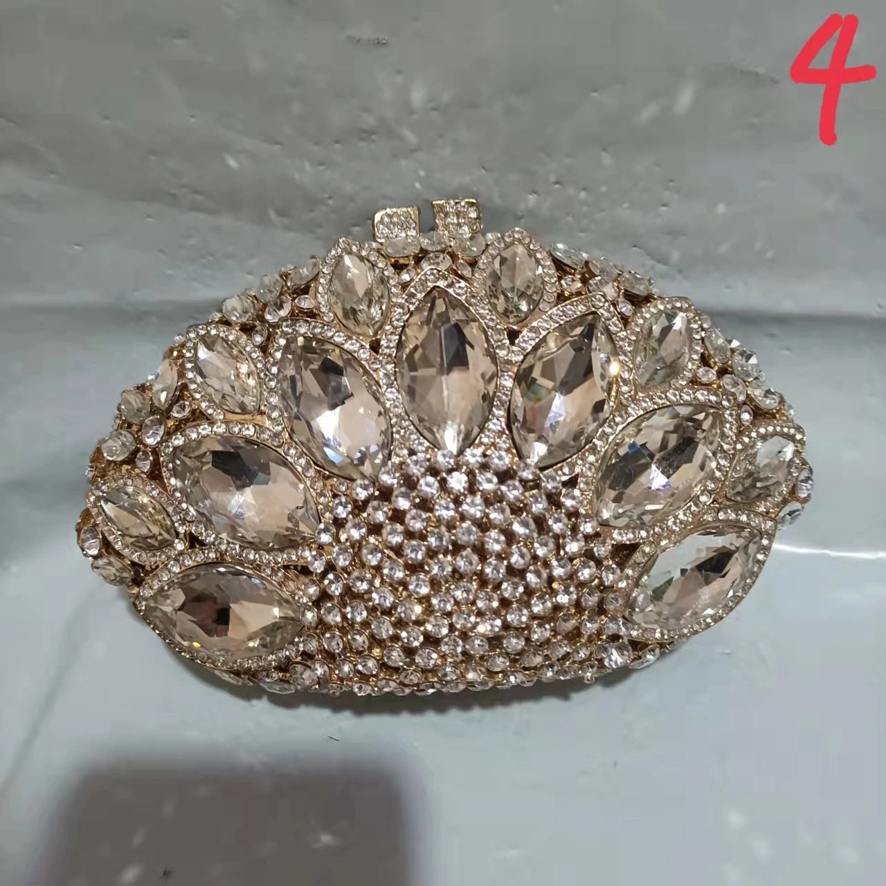 Dark Green Color Rhinestone Clutch Women Crystal Evening Clutches Bag Luxury Silver Metal Chains Shoulder Ladies Diamond Handbag