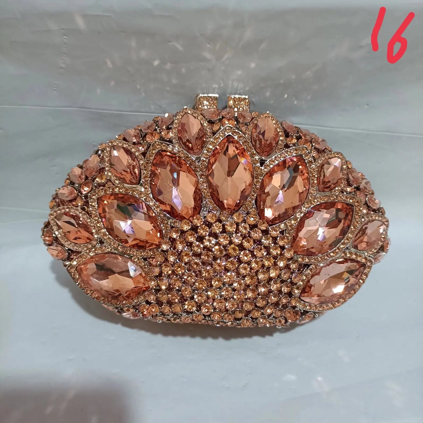 Dark Green Color Rhinestone Clutch Women Crystal Evening Clutches Bag Luxury Silver Metal Chains Shoulder Ladies Diamond Handbag