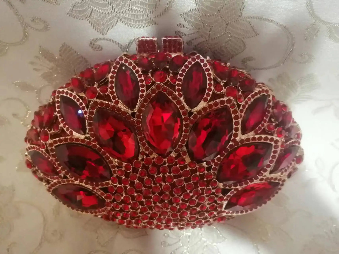 Dark Green Color Rhinestone Clutch Women Crystal Evening Clutches Bag Luxury Silver Metal Chains Shoulder Ladies Diamond Handbag