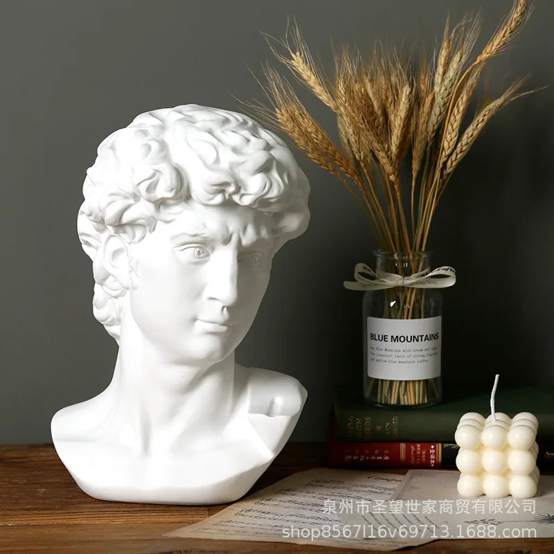 David Diana Bust Statue Sculpture Greek Roman Mythology Goddess Figurines Resin Crafts Home Office Room Decoration Accessories