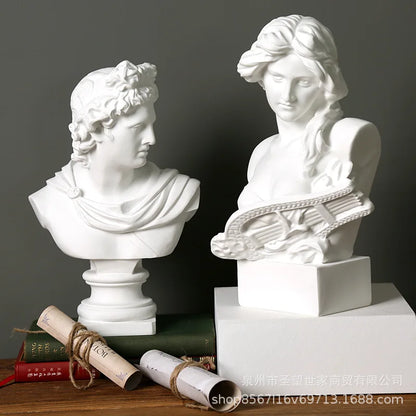 David Diana Bust Statue Sculpture Greek Roman Mythology Goddess Figurines Resin Crafts Home Office Room Decoration Accessories