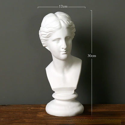 David Diana Bust Statue Sculpture Greek Roman Mythology Goddess Figurines Resin Crafts Home Office Room Decoration Accessories