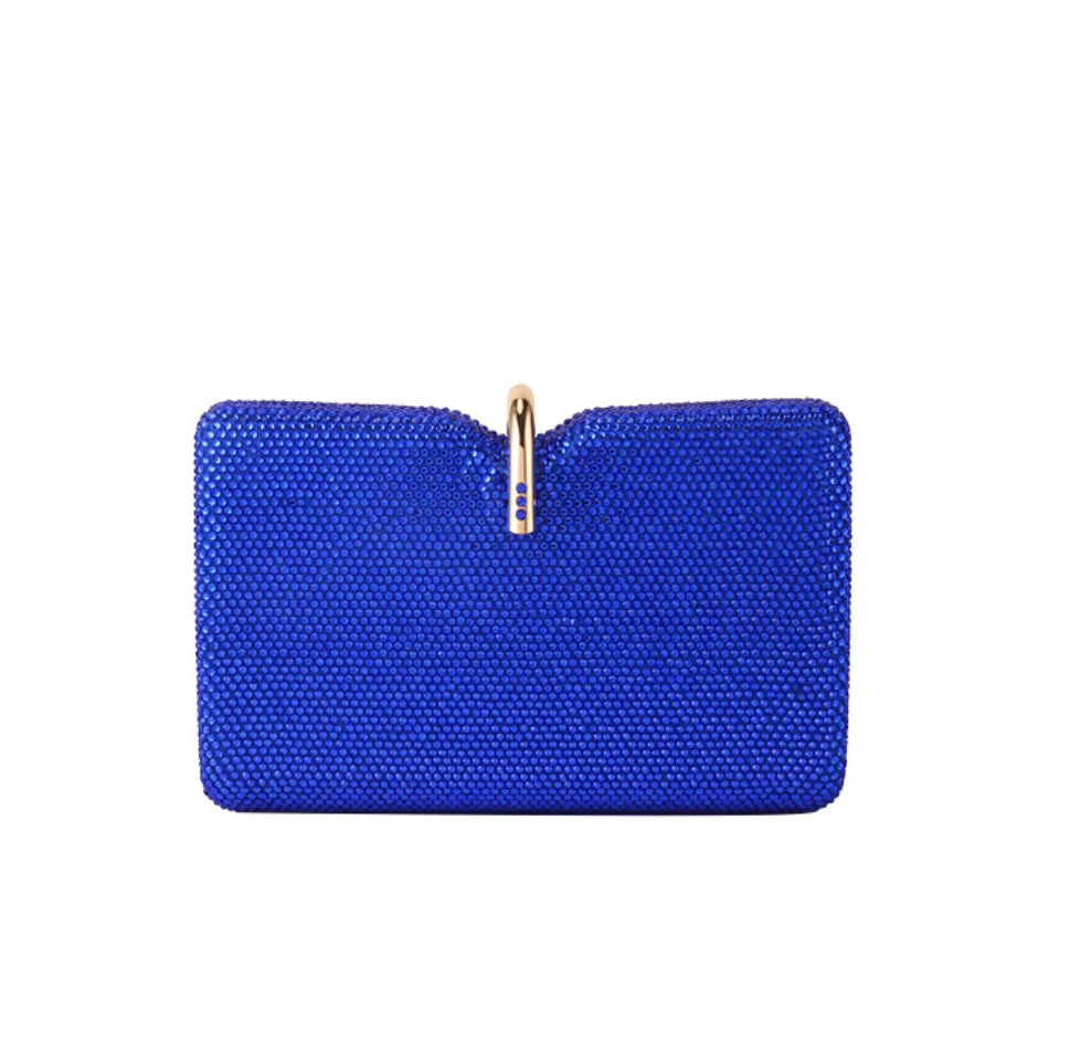 Dazzling Women Champagne Crystal Clutch Purse Evening Bags Clutch Bag Bridal Handbag Wedding Party Metal Clutches Shoulder Bags
